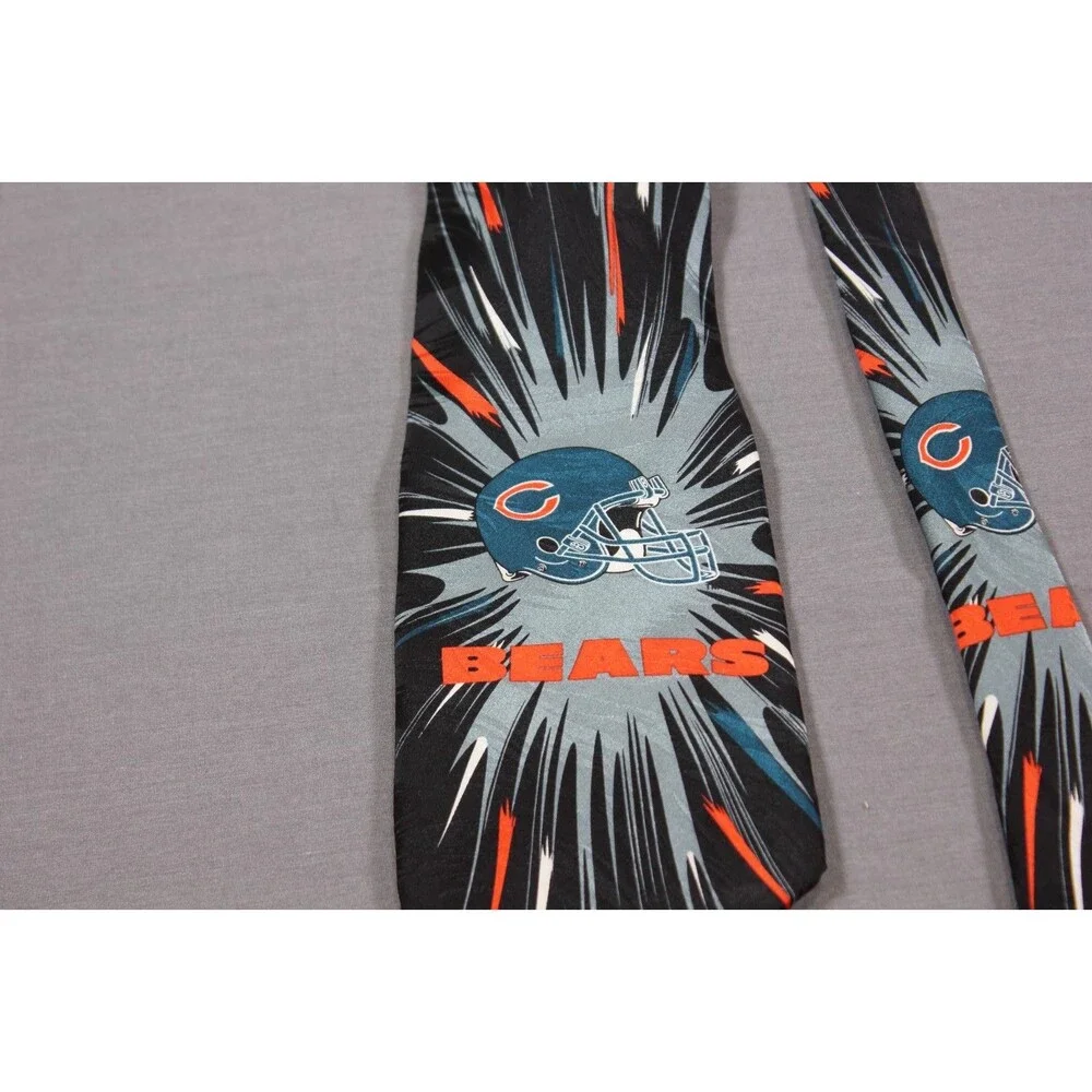 NFL Bears Chicago Bears Burst Football Black Logo Men's Necktie Tie
